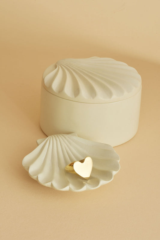 Small All-Natural Soapstone Scallop Shell Dish
