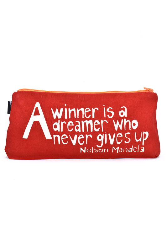 Red A Winner is a Dreamer 12" Mandela Pouch