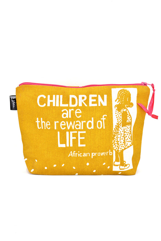 Goldenrod Children are the Reward African Proverb Purse
