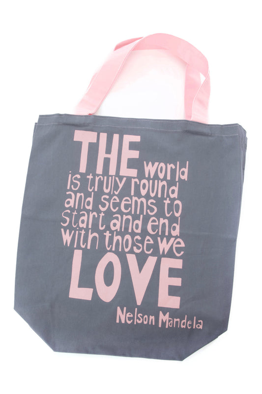 Gray With Those We Love Mandela Tote Bag