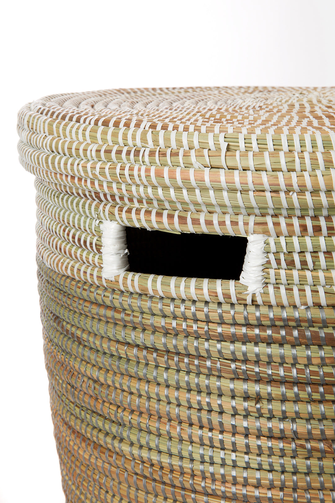 Black, Silver & White Half & Half Flat Lid Basket