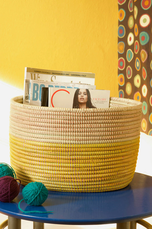 Lemon Dipped Knitting Basket