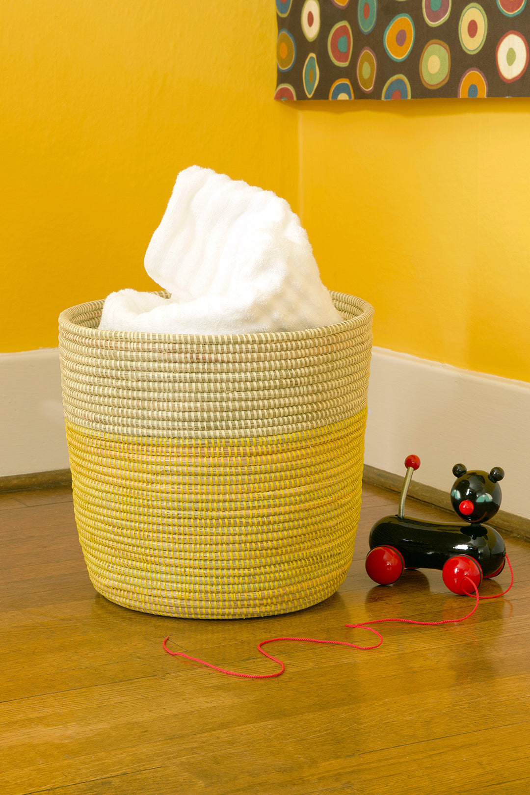 Lemon Dipped Handmade Bath Bin