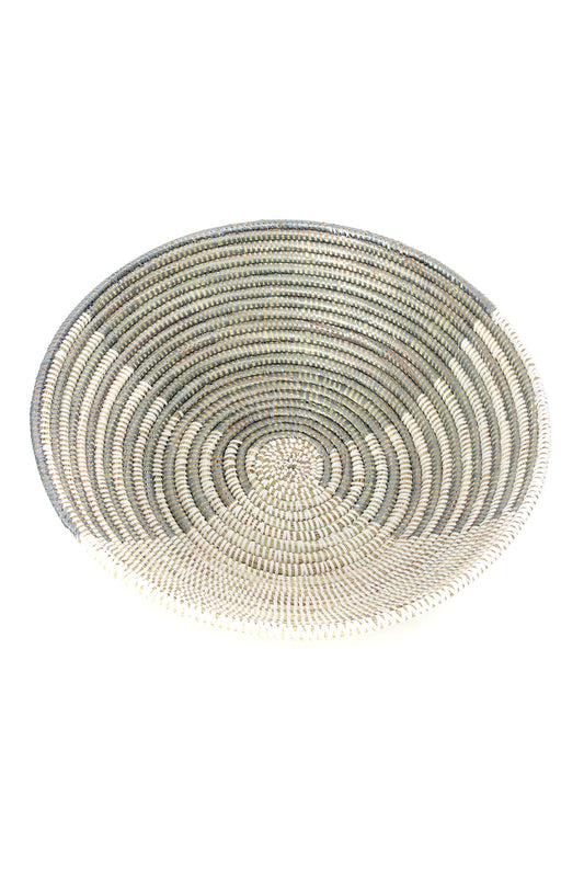Silver and White Delta Tabletop Basket