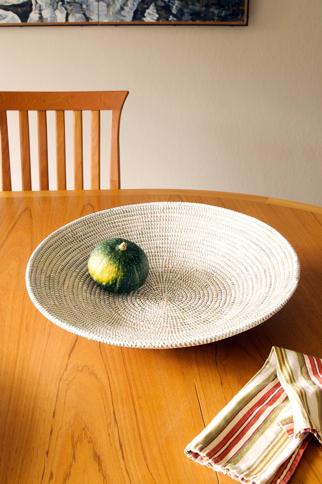 20" Solid White Grain Basket from Senegal