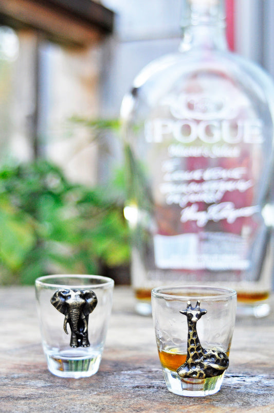 South African Brass Elephant Shot Glass