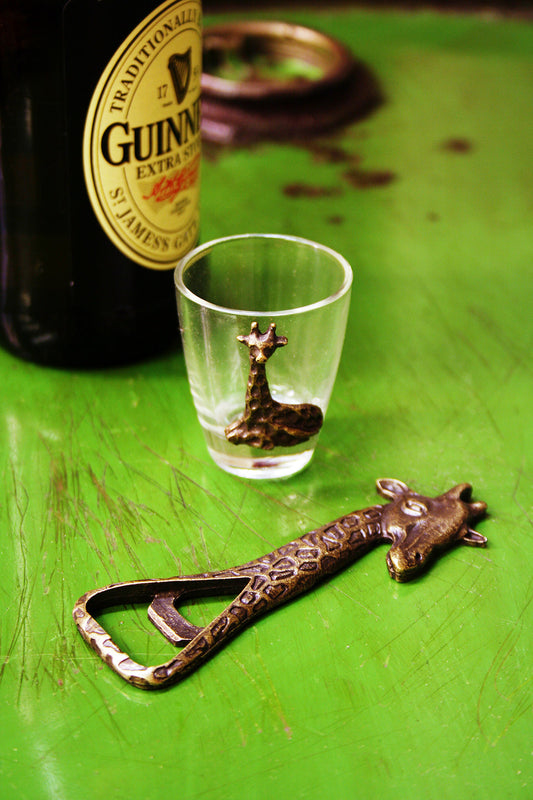 South African Brass Giraffe Shot Glass