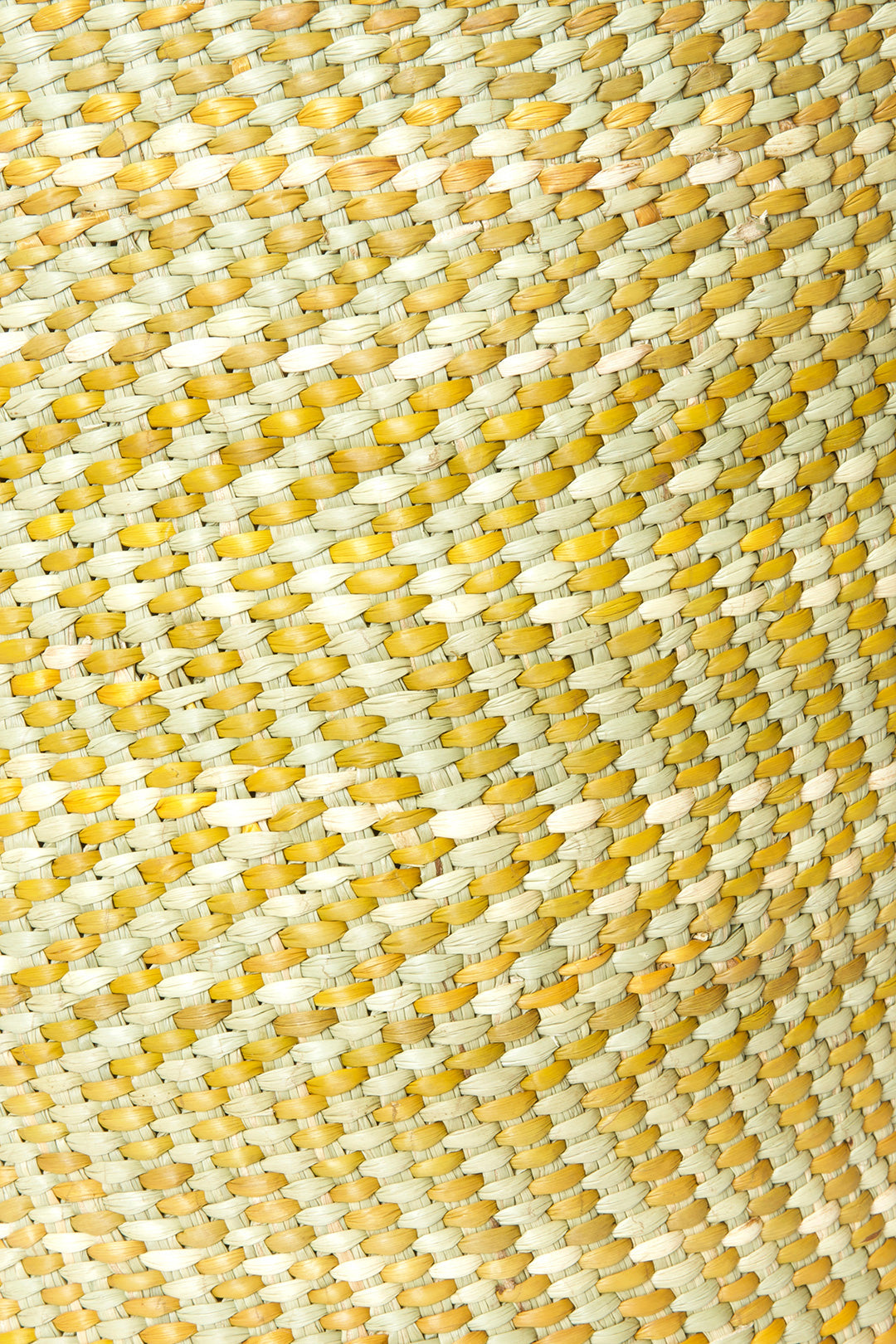 Yellow & Natural Maila Milulu Reed Basket - Large
