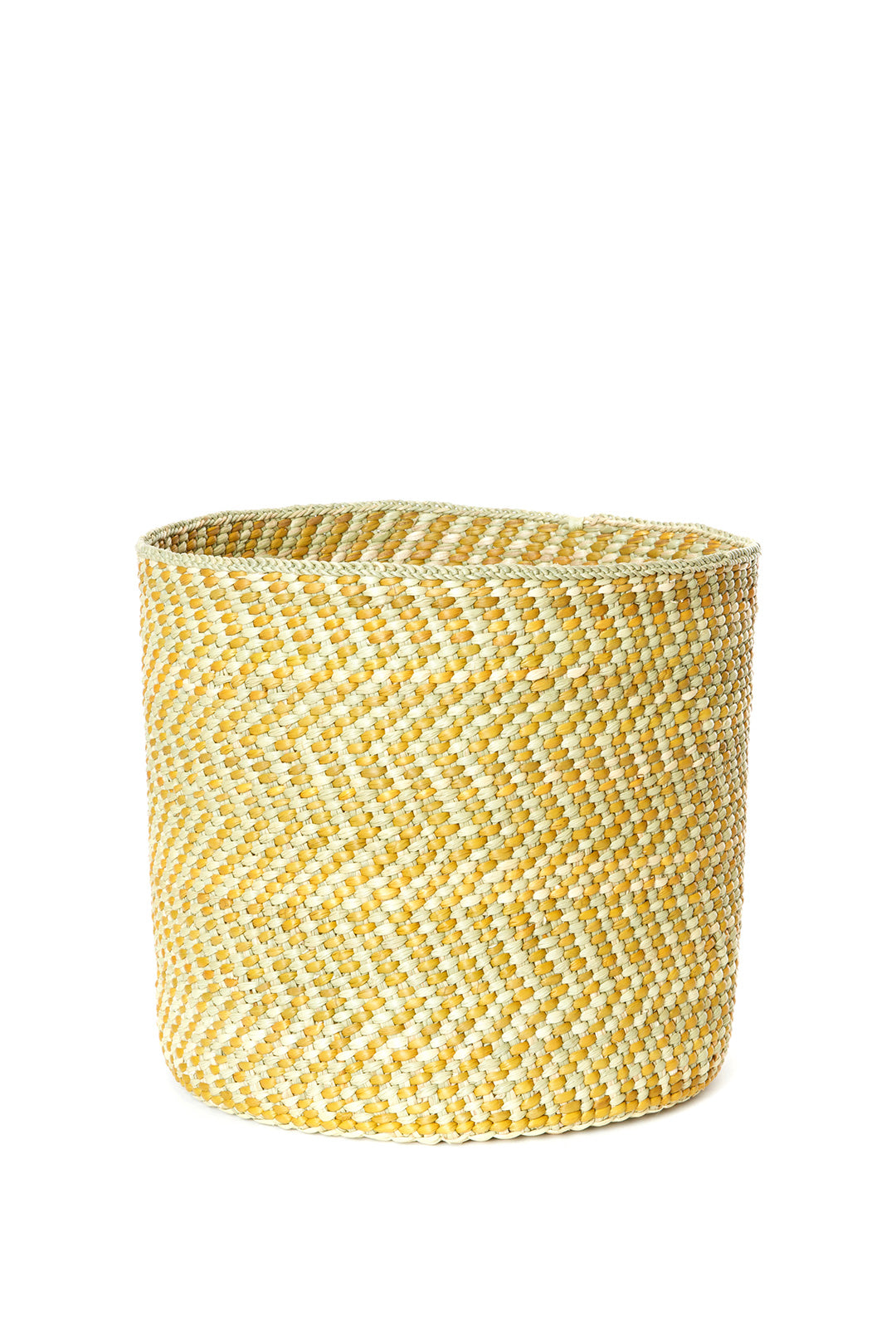 Yellow & Natural Maila Milulu Reed Basket - Small