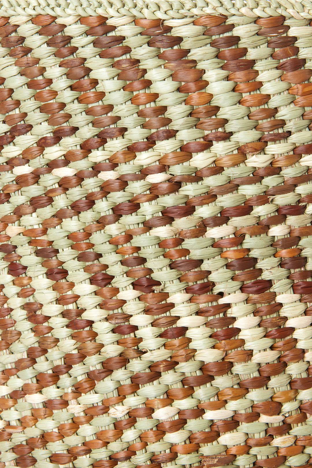 Brown & Natural Maila Milulu Reed Basket - Large
