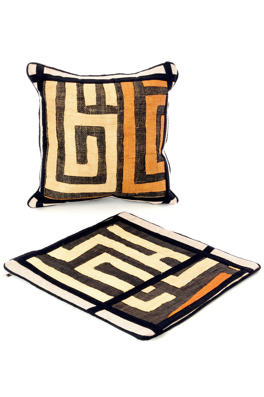 14" Criss-Cross Congo Raffia Pillow Cover - Assorted Designs