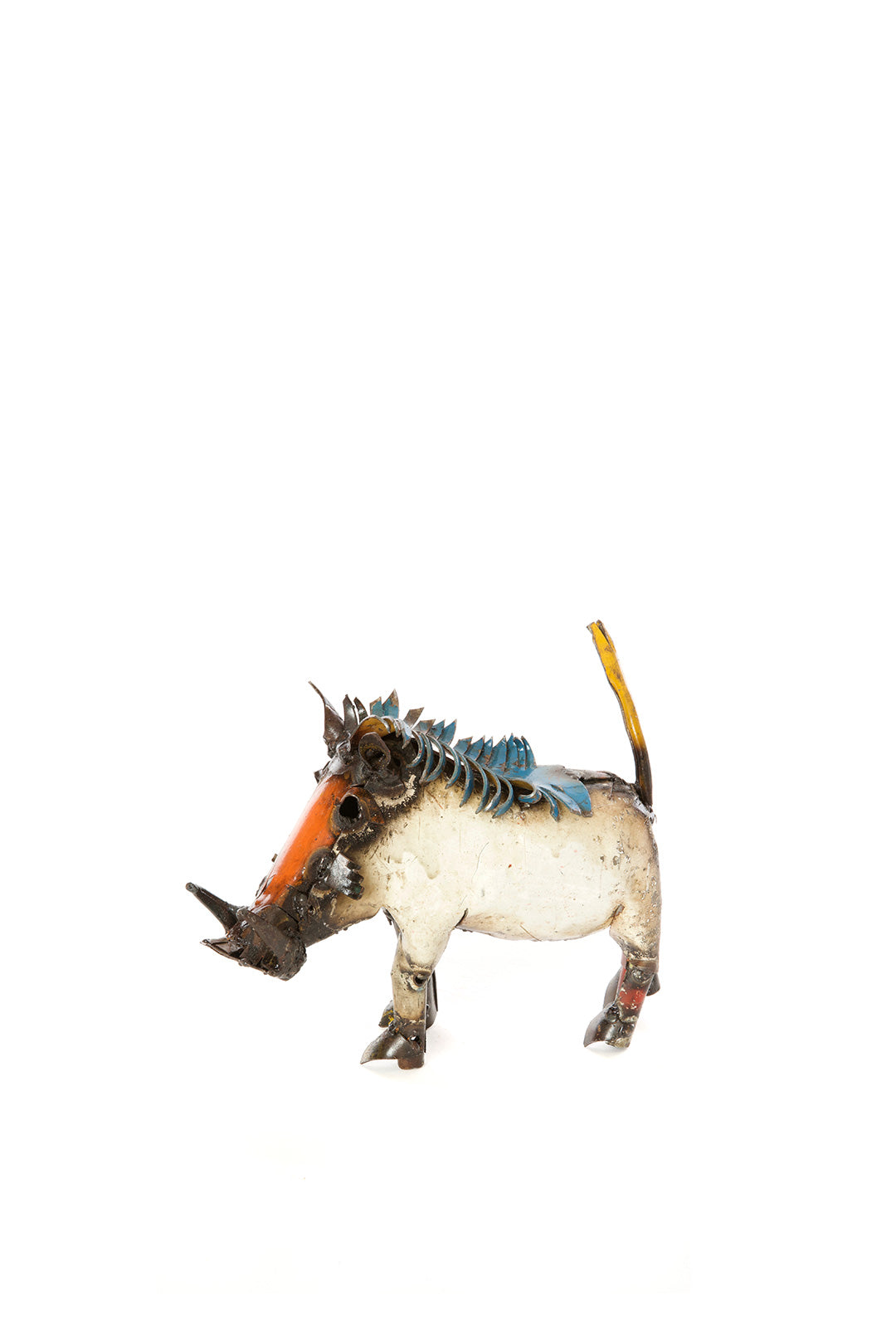 Colorful Recycled Oil Drum Warthog Sculptures
