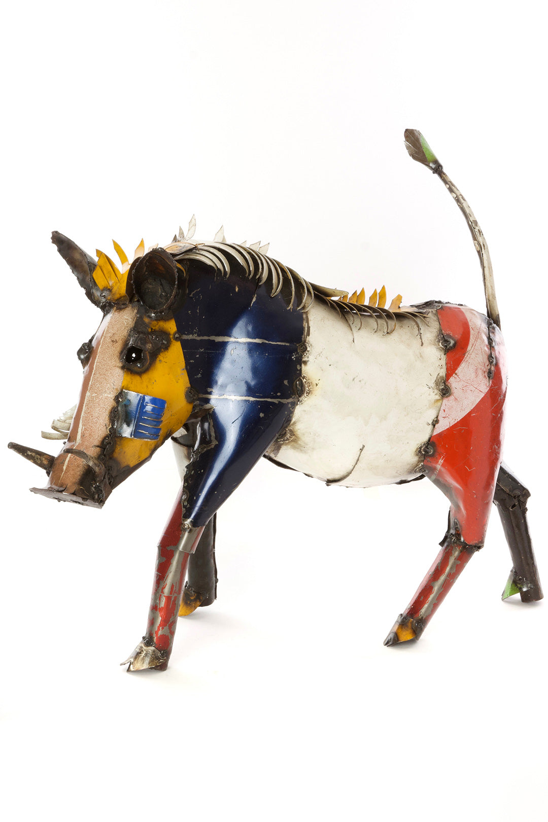 Colorful Recycled Oil Drum Warthog Sculptures