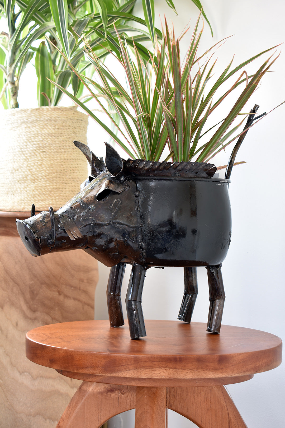 Zimbabwean Recycled Cook Pot Warthog Planters