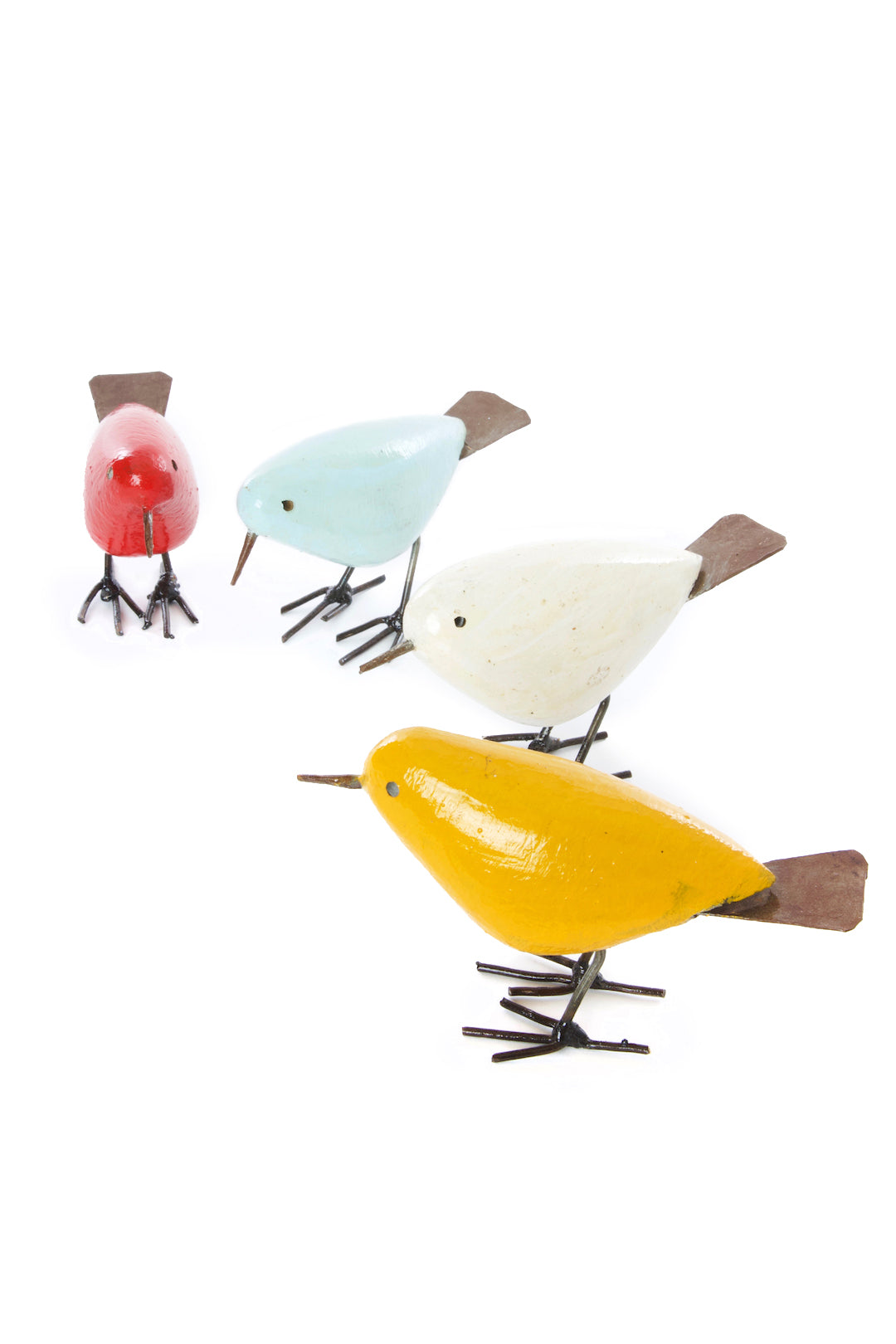 Colorful Painted Stone & Metal Bird