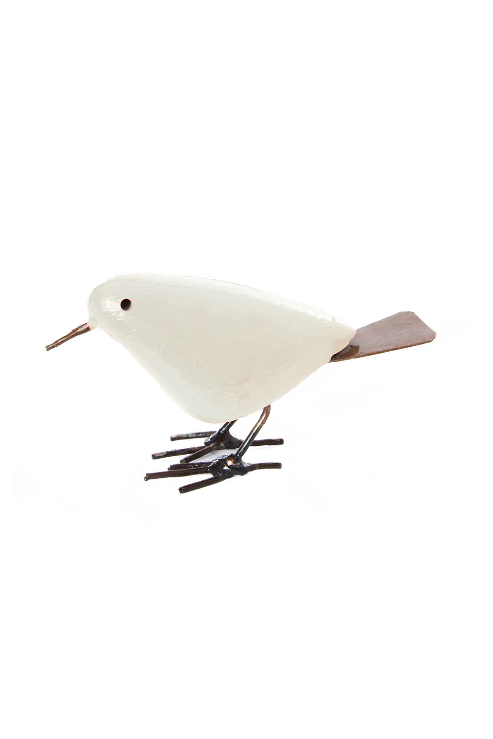 Colorful Painted Stone & Metal Bird