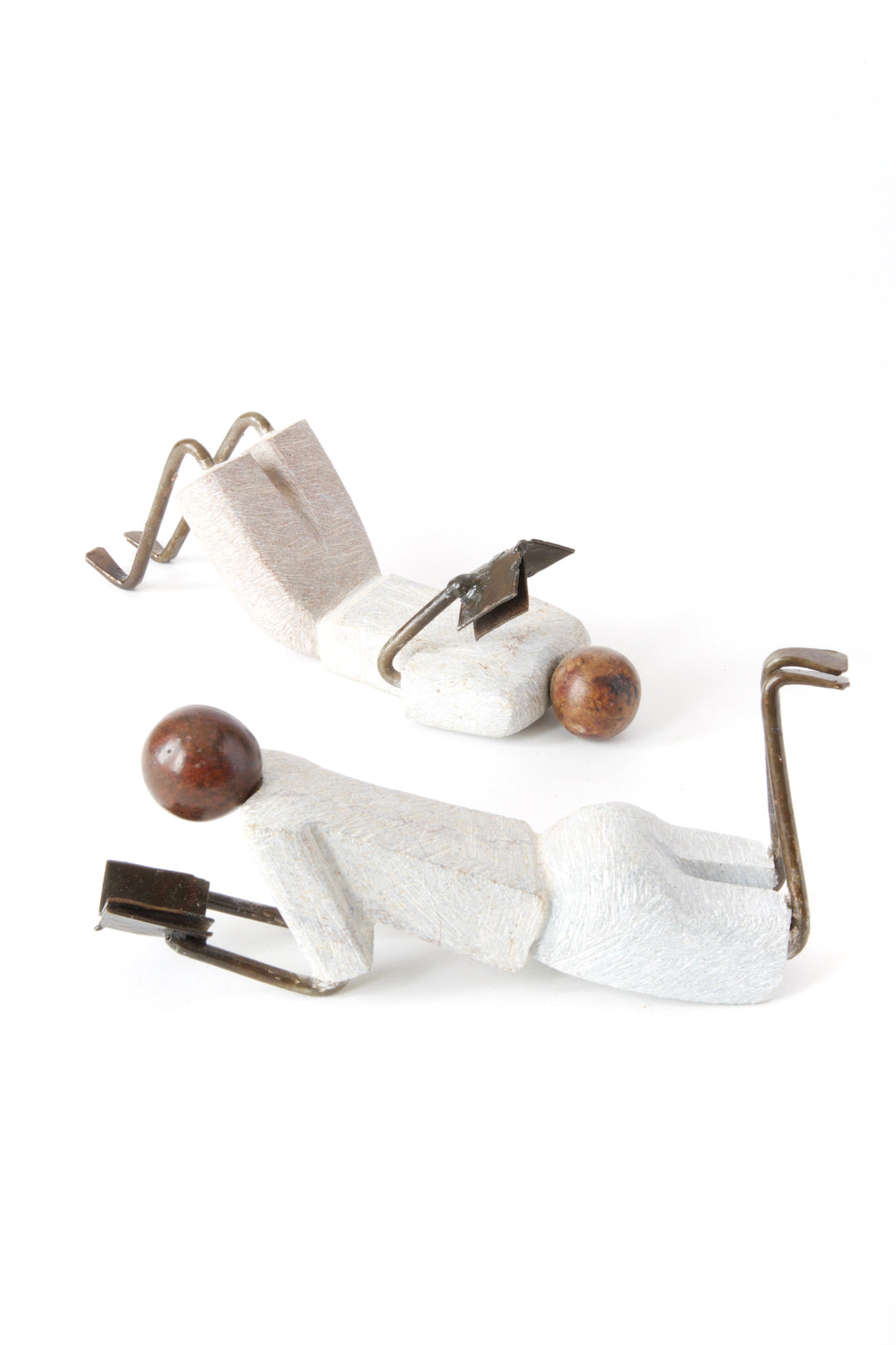 Set of Two Zimbabwean Simple Life Stone and Metal Readers