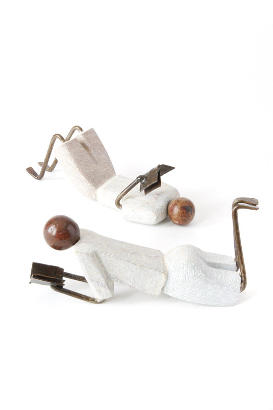Set of Two Zimbabwean Simple Life Stone and Metal Readers