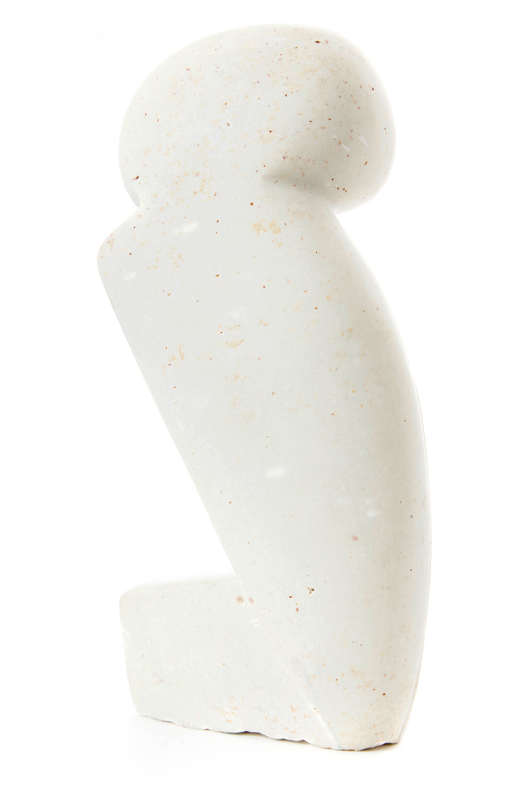 Hand Carved White Serpentine Owl Sculptures