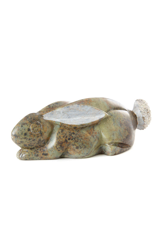 Hand Carved Shona Serpentine Stone Rabbit Sculpture