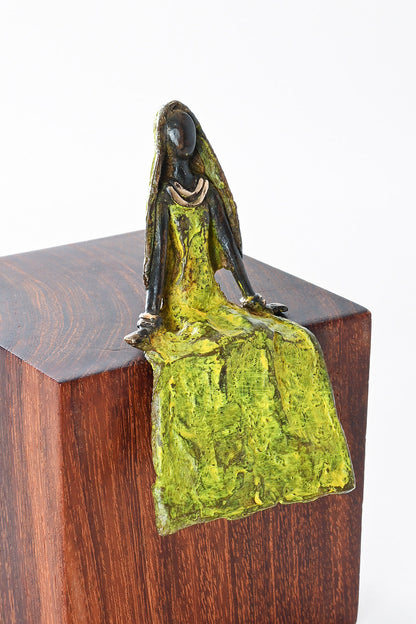Seated Beauty Burkina Bronze Sculpture