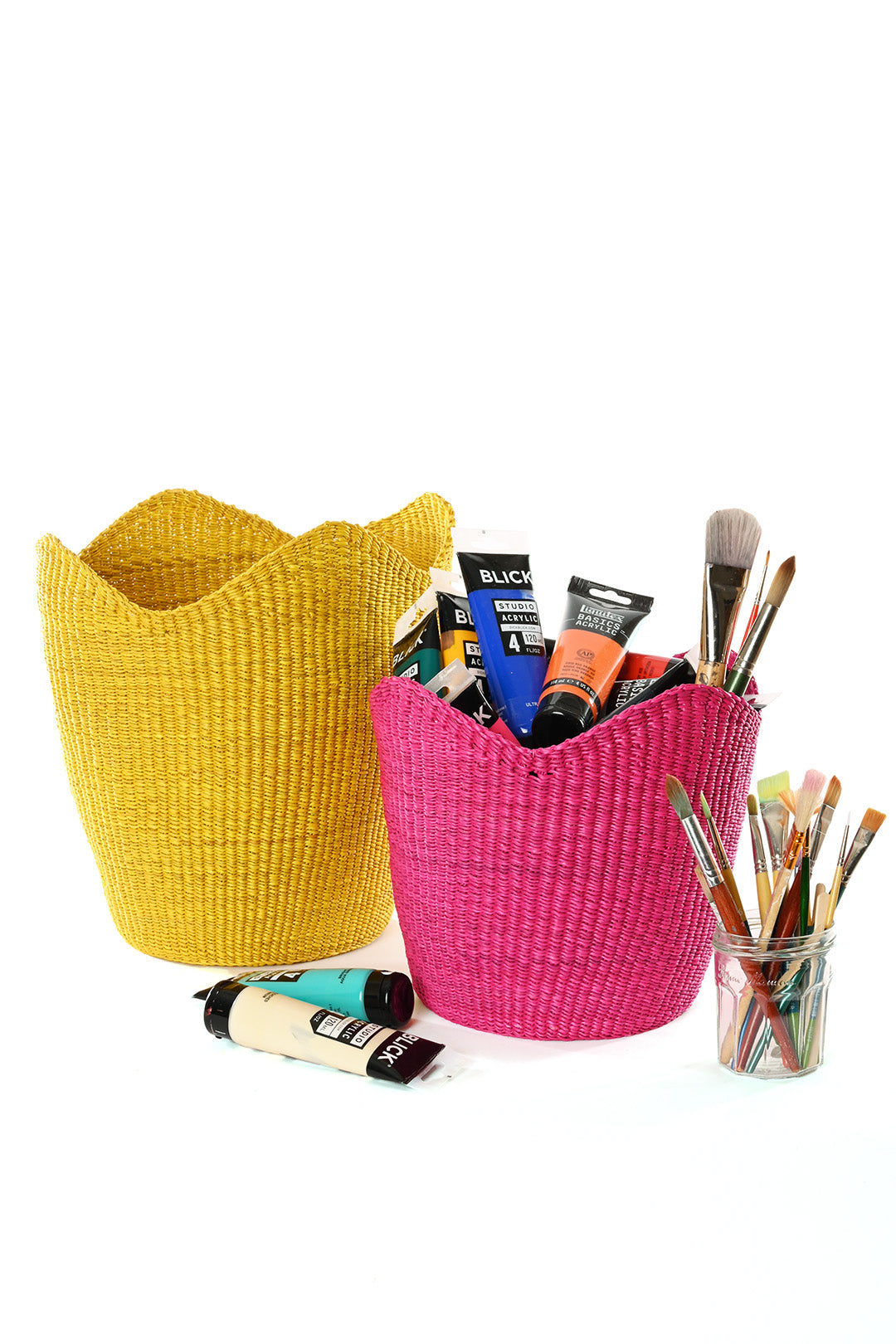Yellow Elephant Grass Tulip Baskets
