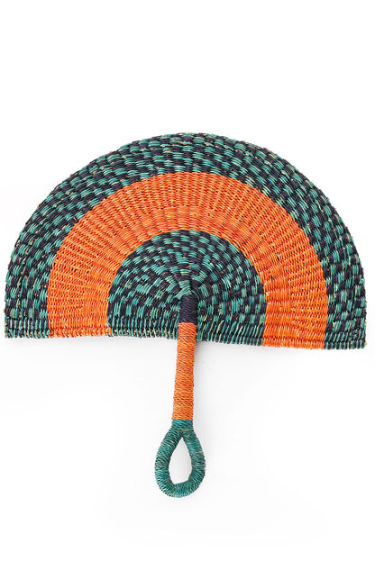 Assorted Elephant Grass Half-Moon Hand Fan