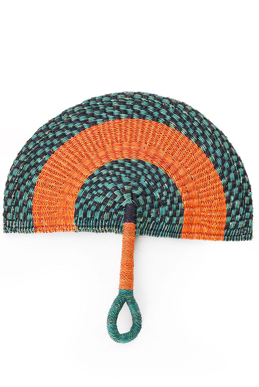 Assorted Elephant Grass Half-Moon Hand Fan