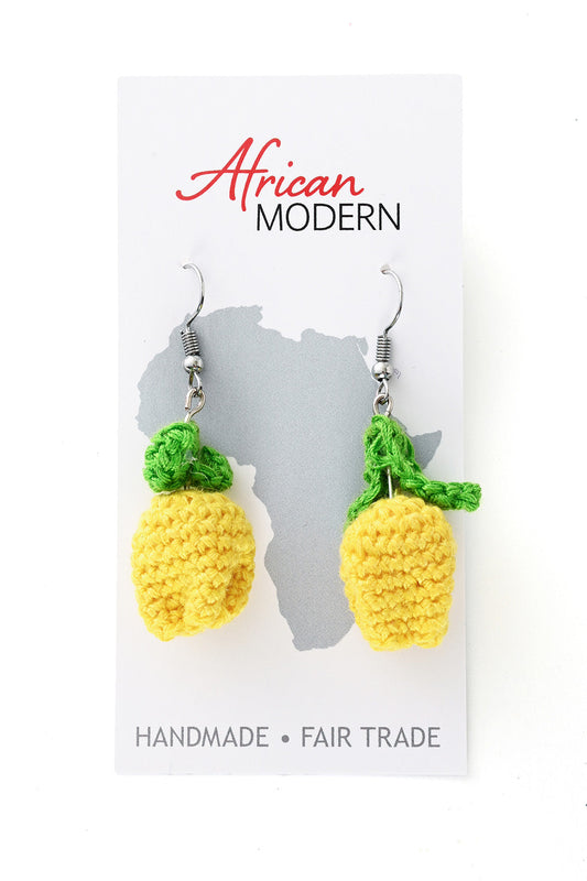 Lemon Crochet Earrings