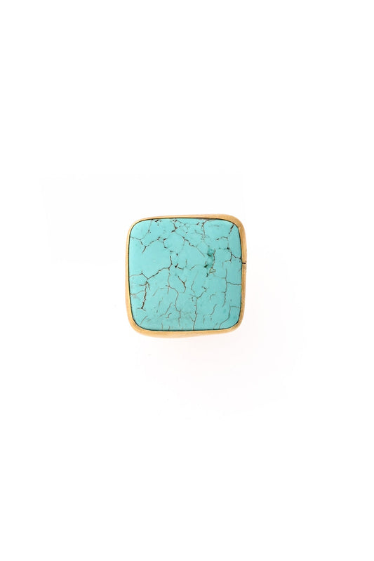 Kenyan Brass and Stone Wayfarer Ring