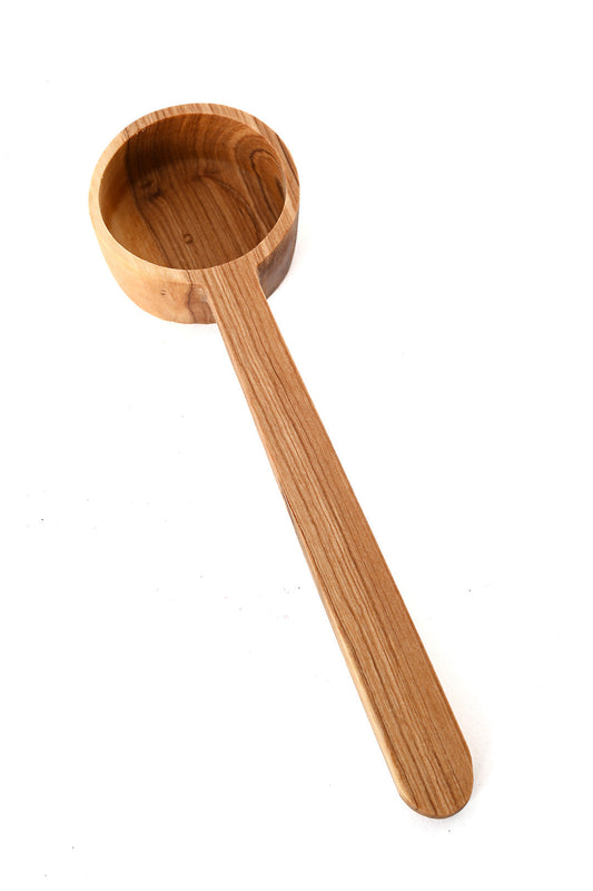 Olive Wood Flat Bottom Coffee Scoop