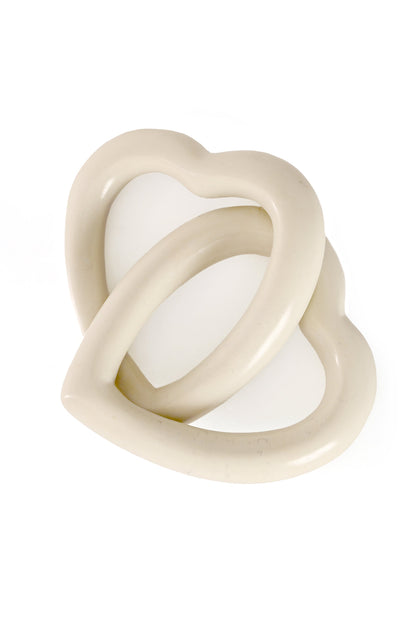All Natural Soapstone Unified Hearts Sculpture
