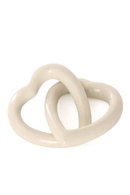 All Natural Soapstone Unified Hearts Sculpture