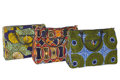 African Wax Cloth Overnighter Duffle Bag - Assorted