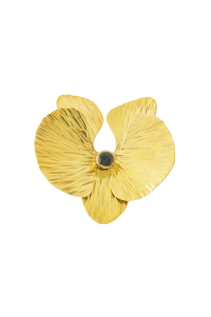 Kenyan Brass & Cow Horn Orchid Ring