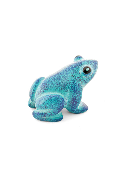Set of Three Colorful Dappled Soapstone Frogs