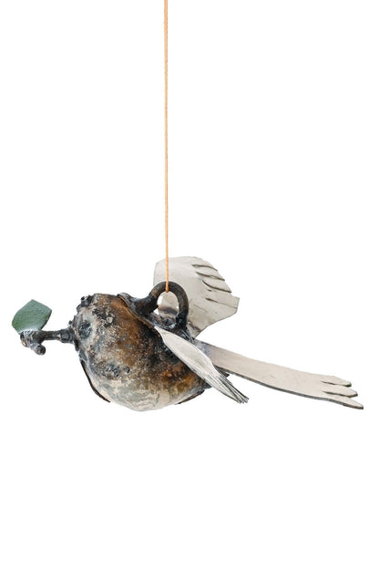 Recycled Metal Dove of Peace Hanging Sculpture