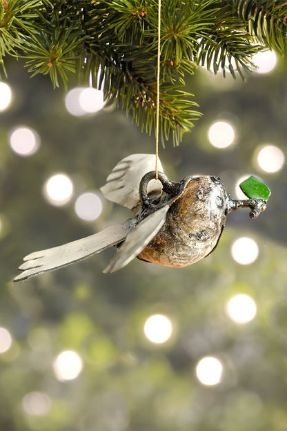 Recycled Metal Dove of Peace Hanging Sculpture