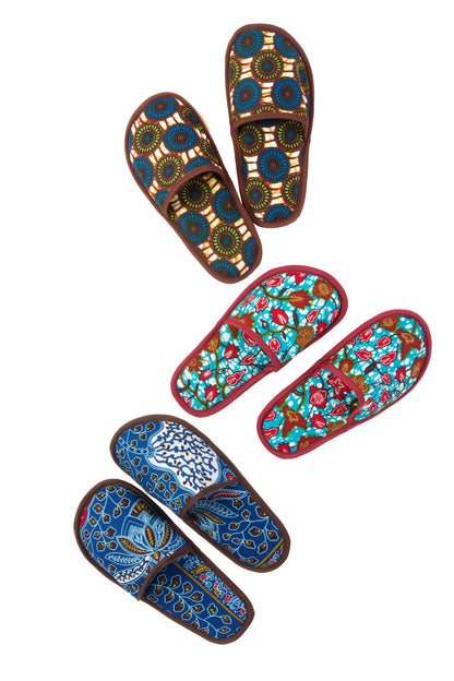 Small Assorted Ankara Cloth House Slippers from Ghana