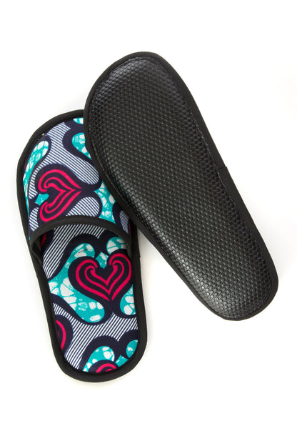 Medium Assorted Ankara Cloth House Slippers from Ghana
