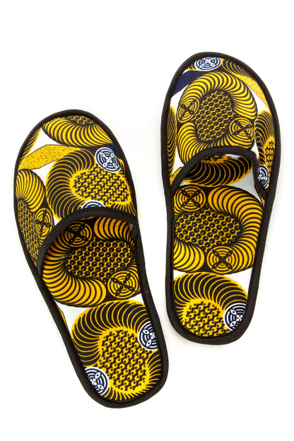 Extra Large Assorted Ankara Cloth House Slippers from Ghana