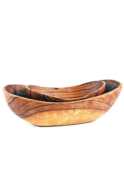 Set of Two Wild Olive Wood Dippy Dip Bowls