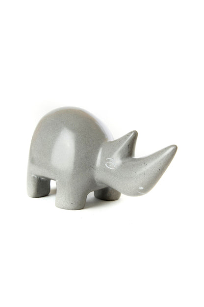 Small Dove Gray Soapstone Rhino