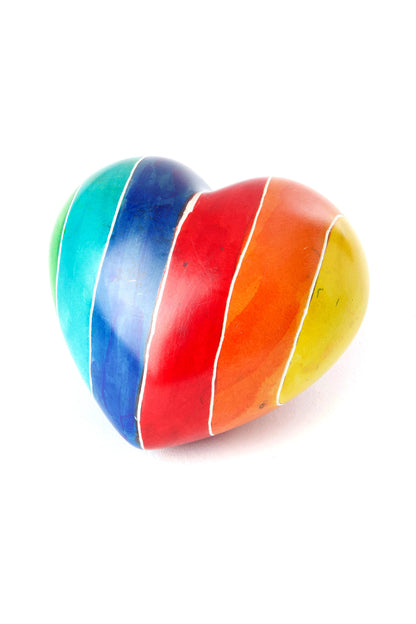Kenyan Rainbow Soapstone Heart Keepsakes