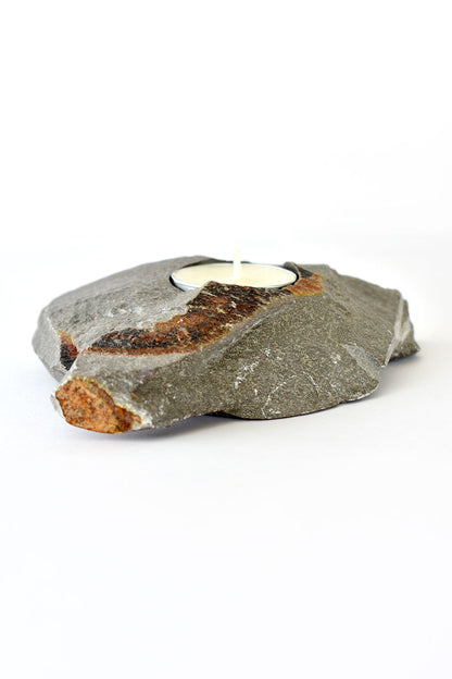 Kenyan Rustic Soapstone Tea Light Candle Holder