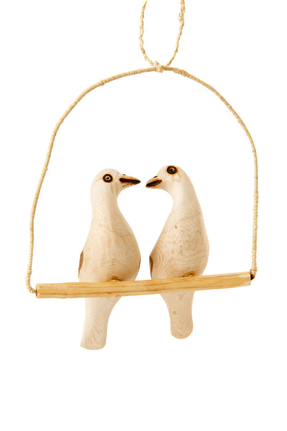 Double Kenyan Bird Swing Decoration - Natural