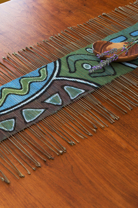 Blue and Green Carnival Twig Runner