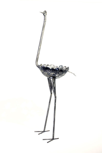Kenyan Recycled Metal Ostrich Plant Holders