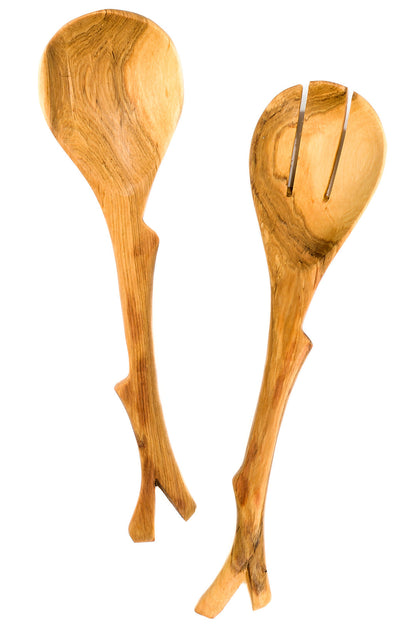 Large Wild Olive Wood Branch Server Set
