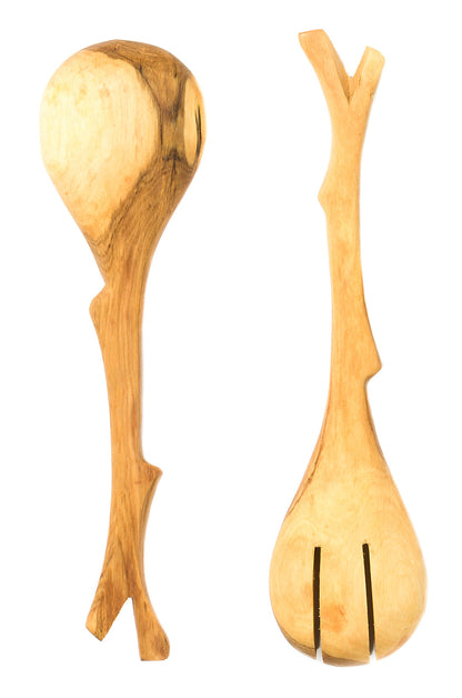 Large Wild Olive Wood Branch Server Set